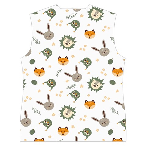 Rabbit, Lions And Nuts   Women s Button Up Vest from ArtsNow.com Back