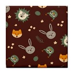 Rabbits, Owls And Cute Little Porcupines  Tile Coaster