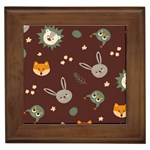 Rabbits, Owls And Cute Little Porcupines  Framed Tile