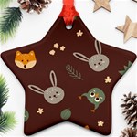 Rabbits, Owls And Cute Little Porcupines  Ornament (Star)