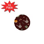 Rabbits, Owls And Cute Little Porcupines  1  Mini Button (10 pack) 