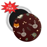 Rabbits, Owls And Cute Little Porcupines  2.25  Magnet (10 pack)