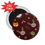 Rabbits, Owls And Cute Little Porcupines  2.25  Magnet (100 pack) 