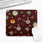 Rabbits, Owls And Cute Little Porcupines  Large Mousepad