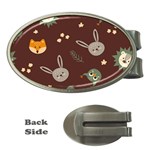 Rabbits, Owls And Cute Little Porcupines  Money Clip (Oval)