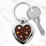 Rabbits, Owls And Cute Little Porcupines  Key Chain (Heart)