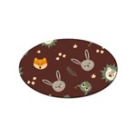 Rabbits, Owls And Cute Little Porcupines  Sticker (Oval)