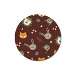 Rabbits, Owls And Cute Little Porcupines  Magnet 3  (Round)