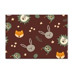 Rabbits, Owls And Cute Little Porcupines  Sticker A4 (10 pack)