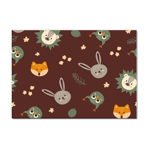 Rabbits, Owls And Cute Little Porcupines  Sticker A4 (100 pack) from ArtsNow.com Front