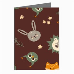 Rabbits, Owls And Cute Little Porcupines  Greeting Cards (Pkg of 8) from ArtsNow.com Left