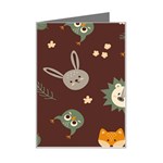 Rabbits, Owls And Cute Little Porcupines  Mini Greeting Card