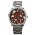 Rabbits, Owls And Cute Little Porcupines  Sport Metal Watch