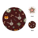 Rabbits, Owls And Cute Little Porcupines  Playing Cards Single Design (Round)