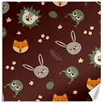 Rabbits, Owls And Cute Little Porcupines  Canvas 12  x 12 