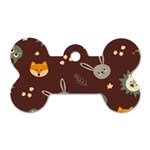 Rabbits, Owls And Cute Little Porcupines  Dog Tag Bone (One Side)