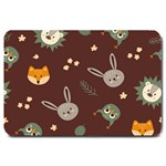 Rabbits, Owls And Cute Little Porcupines  Large Doormat