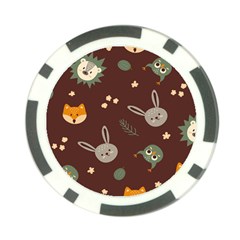 Rabbits, Owls And Cute Little Porcupines  Poker Chip Card Guard from ArtsNow.com Front