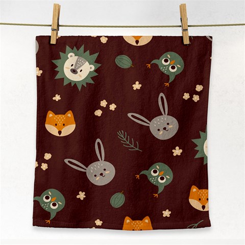 Rabbits, Owls And Cute Little Porcupines  Face Towel from ArtsNow.com Front