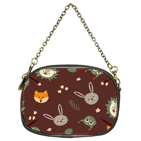 Rabbits, Owls And Cute Little Porcupines  Chain Purse (One Side) from ArtsNow.com Front