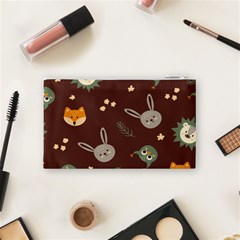 Rabbits, Owls And Cute Little Porcupines  Cosmetic Bag (Small) from ArtsNow.com Back