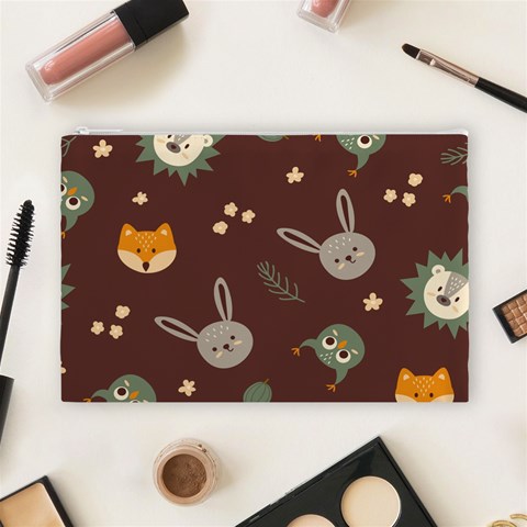 Rabbits, Owls And Cute Little Porcupines  Cosmetic Bag (Large) from ArtsNow.com Front