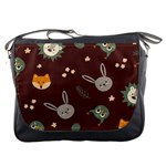 Rabbits, Owls And Cute Little Porcupines  Messenger Bag