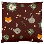 Rabbits, Owls And Cute Little Porcupines  Large Cushion Case (One Side)