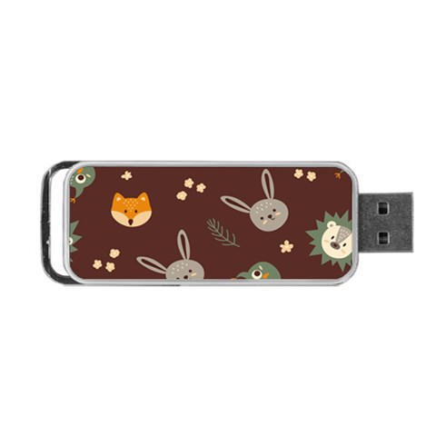 Rabbits, Owls And Cute Little Porcupines  Portable USB Flash (One Side) from ArtsNow.com Front