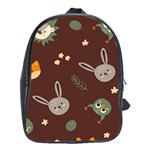 Rabbits, Owls And Cute Little Porcupines  School Bag (XL)