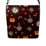 Rabbits, Owls And Cute Little Porcupines  Flap Closure Messenger Bag (L)