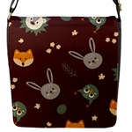 Rabbits, Owls And Cute Little Porcupines  Flap Closure Messenger Bag (S)