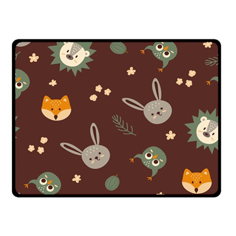 Rabbits, Owls And Cute Little Porcupines  Double Sided Fleece Blanket (Small) from ArtsNow.com 45 x34  Blanket Front