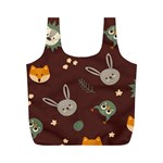 Rabbits, Owls And Cute Little Porcupines  Full Print Recycle Bag (M)