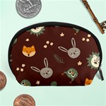 Rabbits, Owls And Cute Little Porcupines  Accessory Pouch (Large)