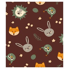 Rabbits, Owls And Cute Little Porcupines  Drawstring Pouch (Small) from ArtsNow.com Front