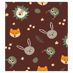 Rabbits, Owls And Cute Little Porcupines  Drawstring Pouch (Large) from ArtsNow.com Front