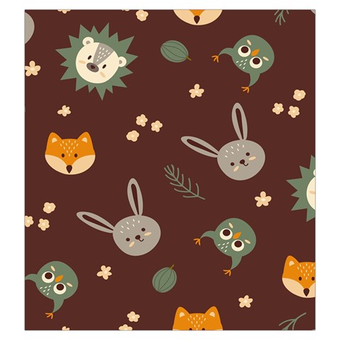 Rabbits, Owls And Cute Little Porcupines  Drawstring Pouch (Large) from ArtsNow.com Back