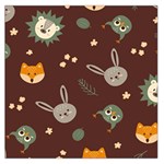 Rabbits, Owls And Cute Little Porcupines  Square Satin Scarf (36  x 36 )