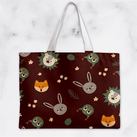 Rabbits, Owls And Cute Little Porcupines  Zipper Mini Tote Bag from ArtsNow.com Front