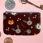 Rabbits, Owls And Cute Little Porcupines  Large Coin Purse