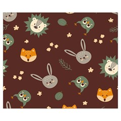 Rabbits, Owls And Cute Little Porcupines  Zipper Medium Tote Bag from ArtsNow.com Back