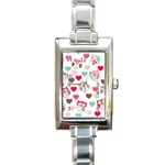 Lovely Owls Rectangle Italian Charm Watch