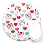 Lovely Owls Round Mousepad