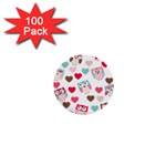 Lovely Owls 1  Mini Button (100 pack) 