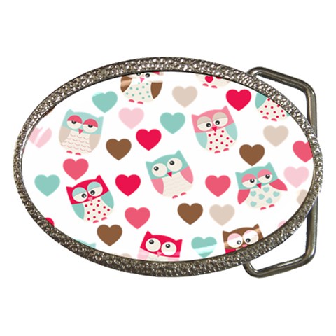 Lovely Owls Belt Buckle from ArtsNow.com Front