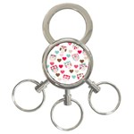 Lovely Owls 3-Ring Key Chain