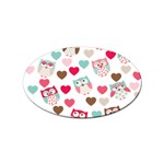 Lovely Owls Sticker (Oval)