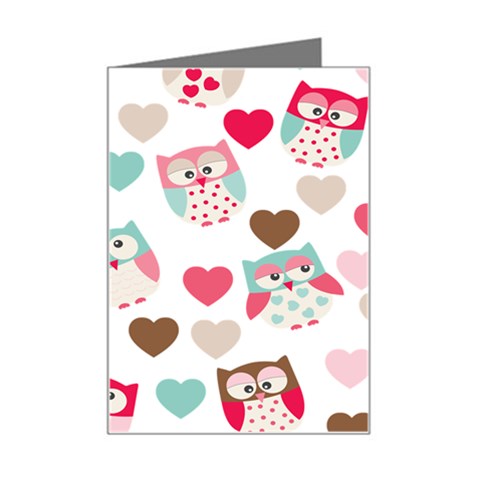 Lovely Owls Mini Greeting Card from ArtsNow.com Left