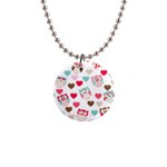 Lovely Owls 1  Button Necklace